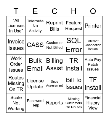 Tech Bingo Card
