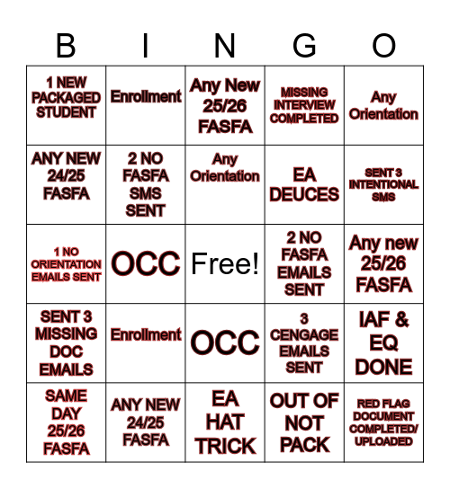 G'S UNIT 4/28 STITCH BINGO Card