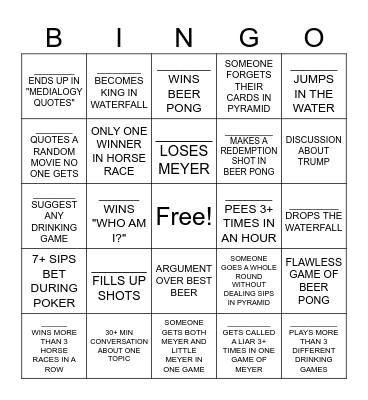MASTER PARTY Bingo Card