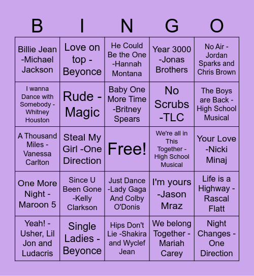 Music Bingo Spring 2025 #3 Bingo Card