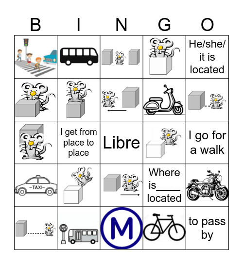 EC1 Unité 6 Vocab 3 Bingo Card