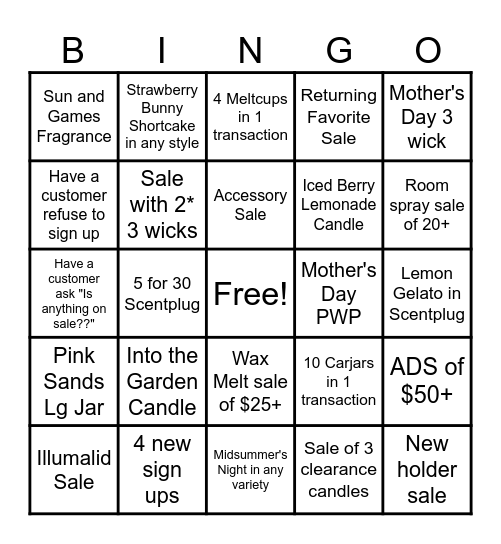 40% OFF WEEKEND Bingo Card