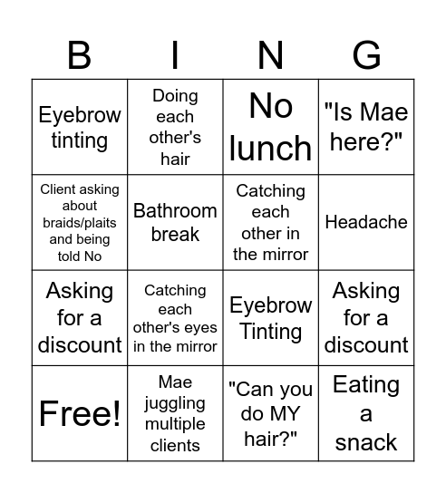 Smartstyle Bingo Card