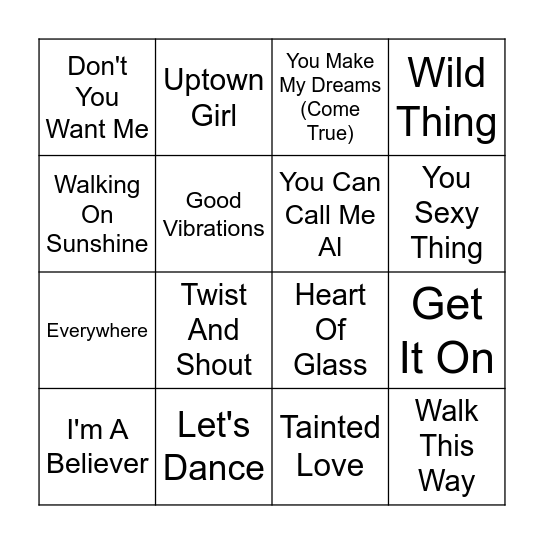Round 1 Bingo Card