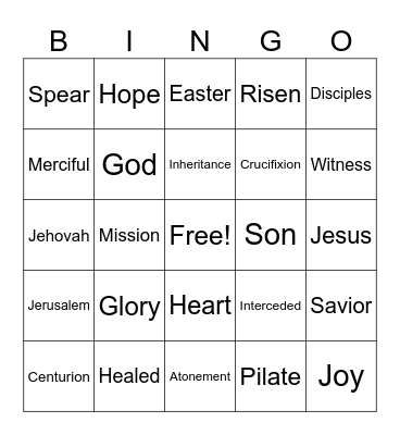Good Friday Bingo! Bingo Card
