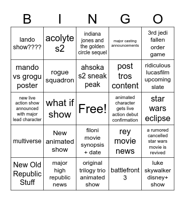 SWC Bingo Card