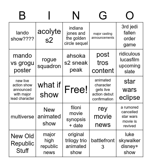 SWC Bingo Card