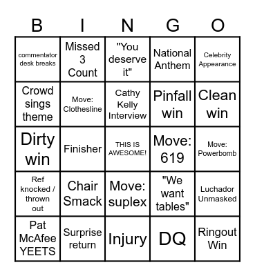 Wrestlemania 41 2025 Bingo Card