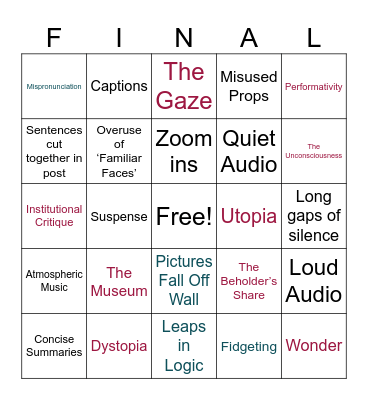 Secret Agent Bingo Card