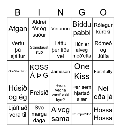 Spánar BINGÓ Bingo Card