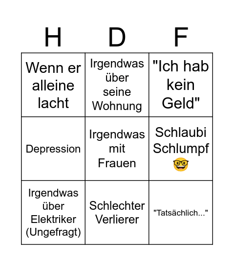 Tobias Bingo Trinkspiel Bingo Card