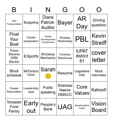 Review Bingo Card