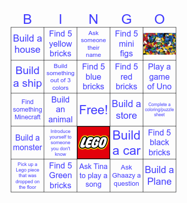 Lego Club Bingo Card