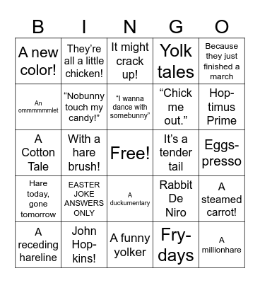 EASTER BINGO Card