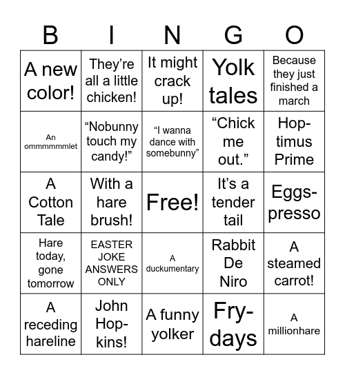 EASTER BINGO Card