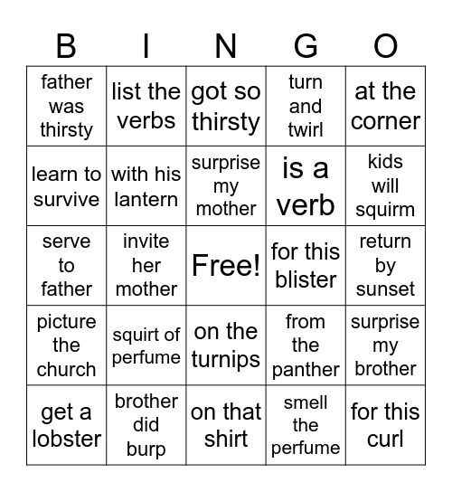 Unit 9 Bingo Card