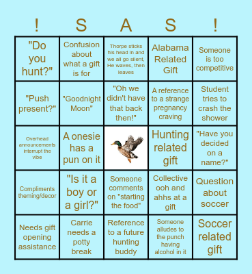 Baby Bingo Card