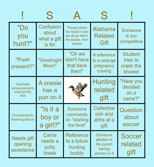 Baby Bingo Card