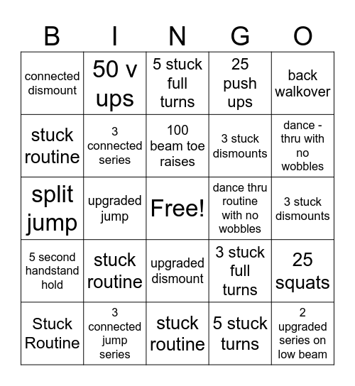 Beam Bingo Card