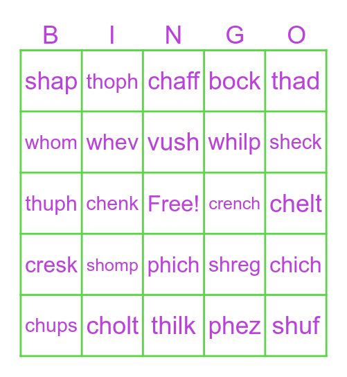 Alien Words Bingo Card