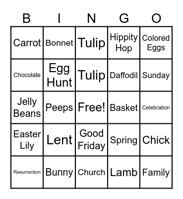EASTER Bingo Card