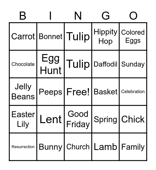 EASTER Bingo Card