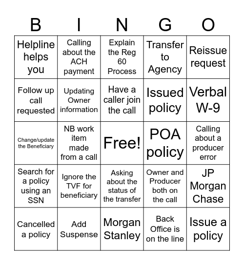 Hybrid Bingo Card