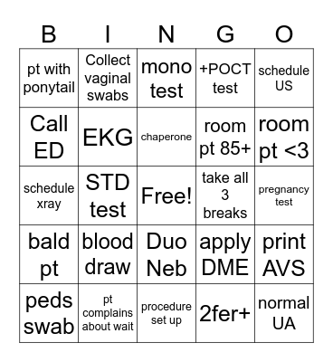 CTC Bingo Card