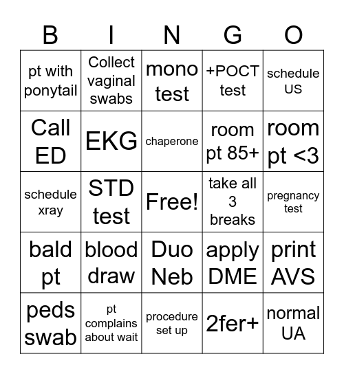 CTC Bingo Card