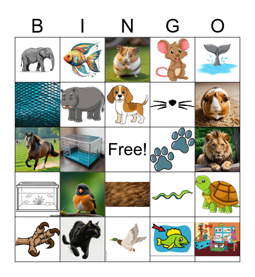 Animal Bingo Card