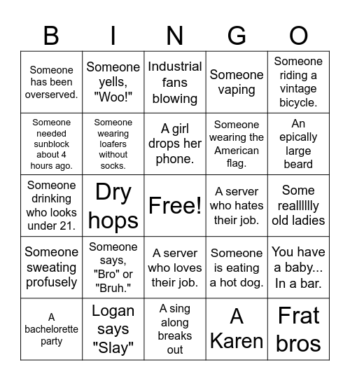 CHS Trolley 2025 Bingo Card