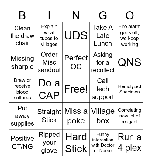 Lab Week Bingo Card