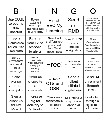 Northern New England Bingo Card