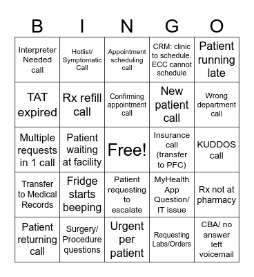 SPARC BINGO Card