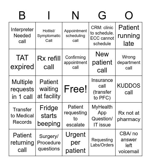 SPARC BINGO Card