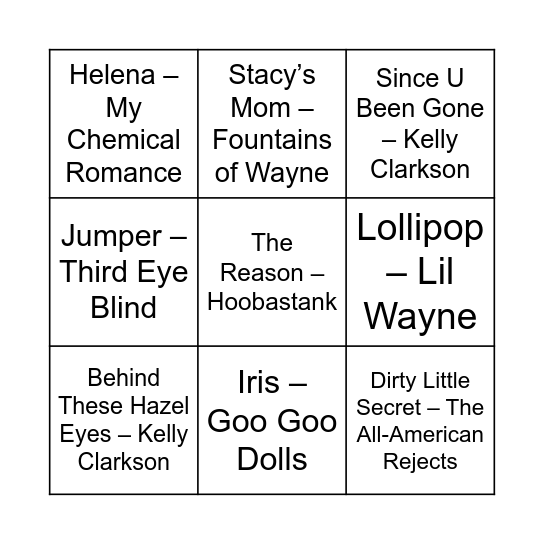 Game Two Bingo Card