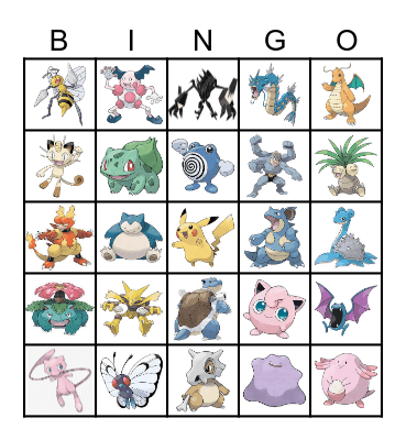 Pokemon Bingo! Bingo Card