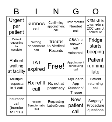 SPARC BINGO Card