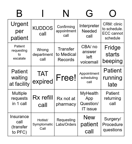 SPARC BINGO Card