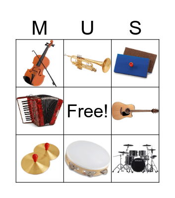 Instrument Bingo Card