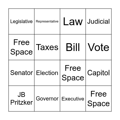 State Government Bingo Card