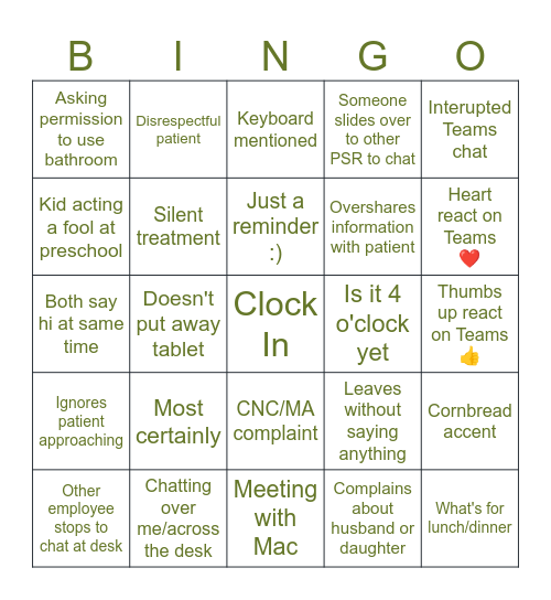 Current objective: Survive Bingo Card