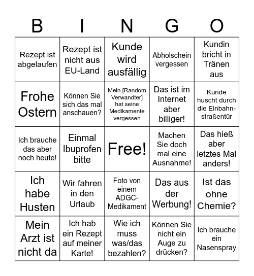 Oster-Apo-Bingo Card