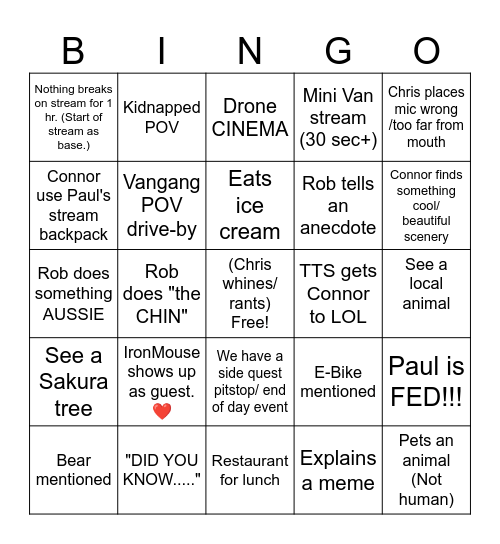 CmPs D6 Bingo Card
