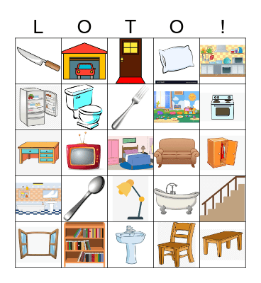 Dans la maison Bingo Card