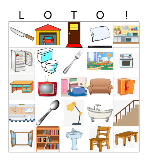 Dans la maison Bingo Card