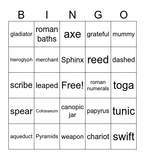 Unit 7 Bingo Card