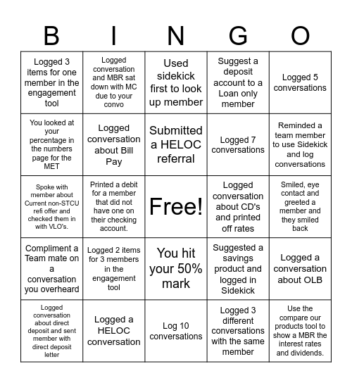 Spring Challenge Bingo Card