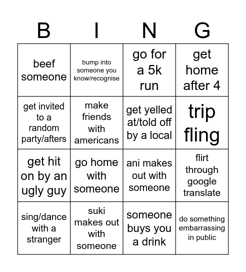 Lisbon/Cascais girls trip Bingo Card