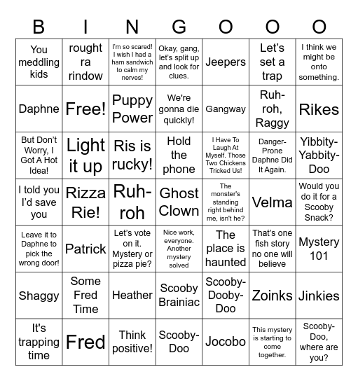 "Scooby Doo" Lab Week, 2025 Bingo Card